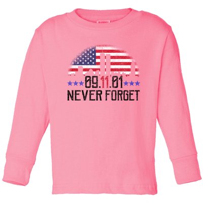 9 11 TShirt9 11 Never Forget Memorial, Peace Day Toddler Long Sleeve Shirt