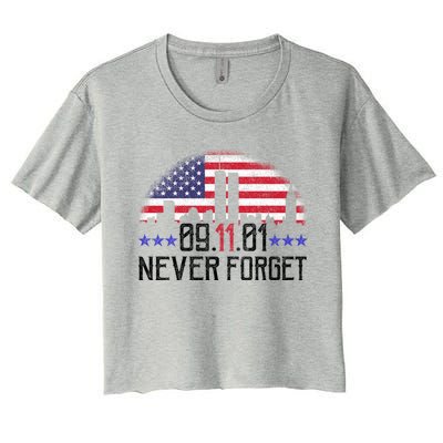 9 11 TShirt9 11 Never Forget Memorial, Peace Day Women's Crop Top Tee