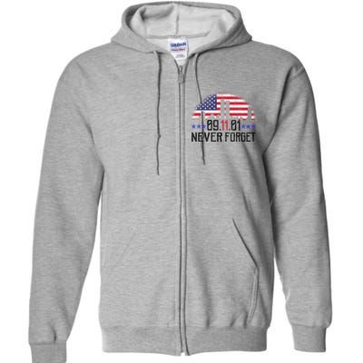 9 11 TShirt9 11 Never Forget Memorial, Peace Day Full Zip Hoodie