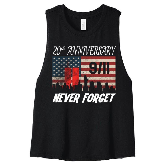 9/11 20th Anniversary Women's Racerback Cropped Tank