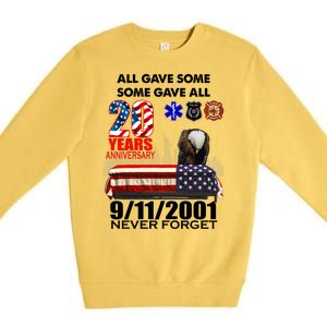 9/11/2001 20th Anniversary Never Forget Premium Crewneck Sweatshirt