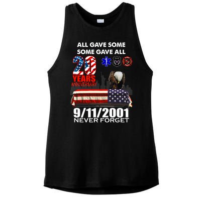 9/11/2001 20th Anniversary Never Forget Ladies PosiCharge Tri-Blend Wicking Tank