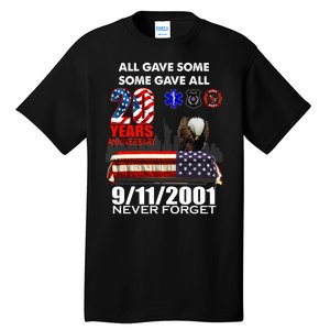 9/11/2001 20th Anniversary Never Forget Tall T-Shirt