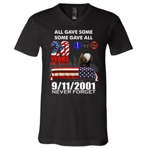 9/11/2001 20th Anniversary Never Forget V-Neck T-Shirt