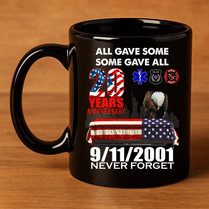 9/11/2001 20th Anniversary Never Forget 11oz C Handle Ceramic Mug