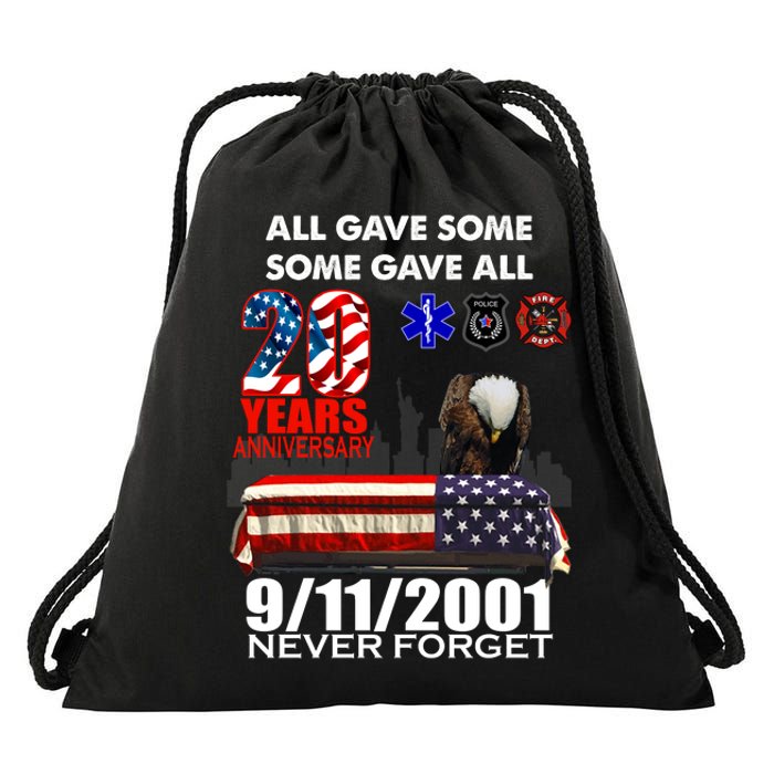 9/11/2001 20th Anniversary Never Forget Drawstring Bag