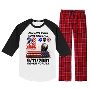 9/11/2001 20th Anniversary Never Forget Raglan Sleeve Pajama Set