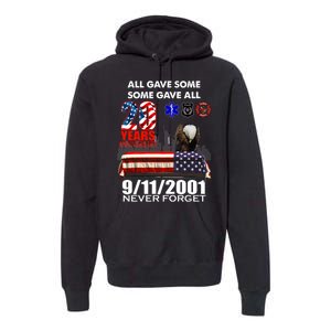 9/11/2001 20th Anniversary Never Forget Premium Hoodie