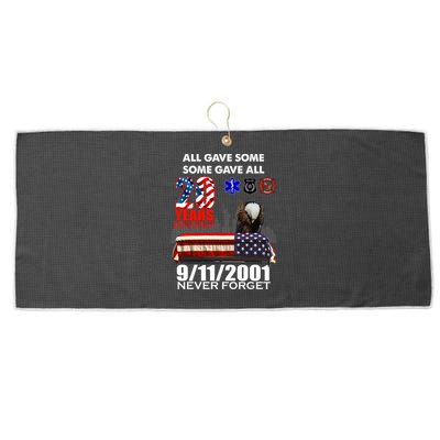 9/11/2001 20th Anniversary Never Forget Large Microfiber Waffle Golf Towel