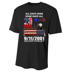 9/11/2001 20th Anniversary Never Forget Performance Sprint T-Shirt