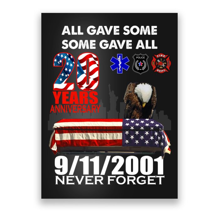 9/11/2001 20th Anniversary Never Forget Poster