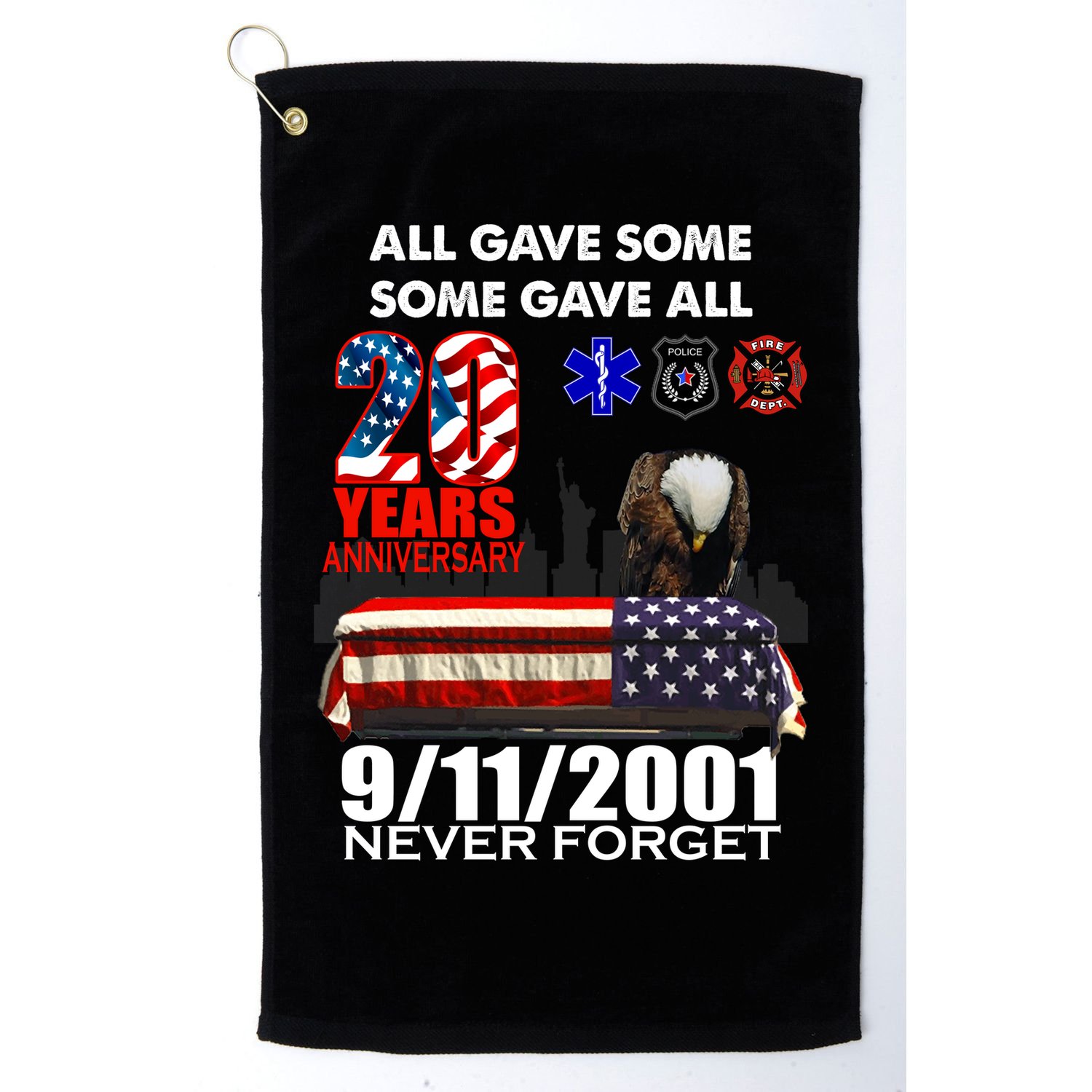 9/11/2001 20th Anniversary Never Forget Golf Towel