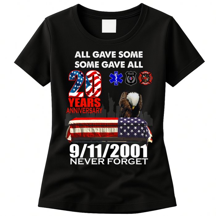 9/11/2001 20th Anniversary Never Forget Womens T-Shirt