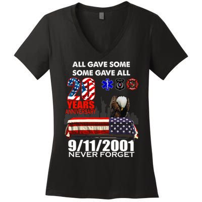 9/11/2001 20th Anniversary Never Forget Women's V-Neck T-Shirt