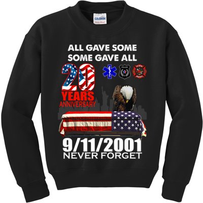 9/11/2001 20th Anniversary Never Forget Kids Sweatshirt