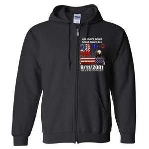 9/11/2001 20th Anniversary Never Forget Full Zip Hoodie