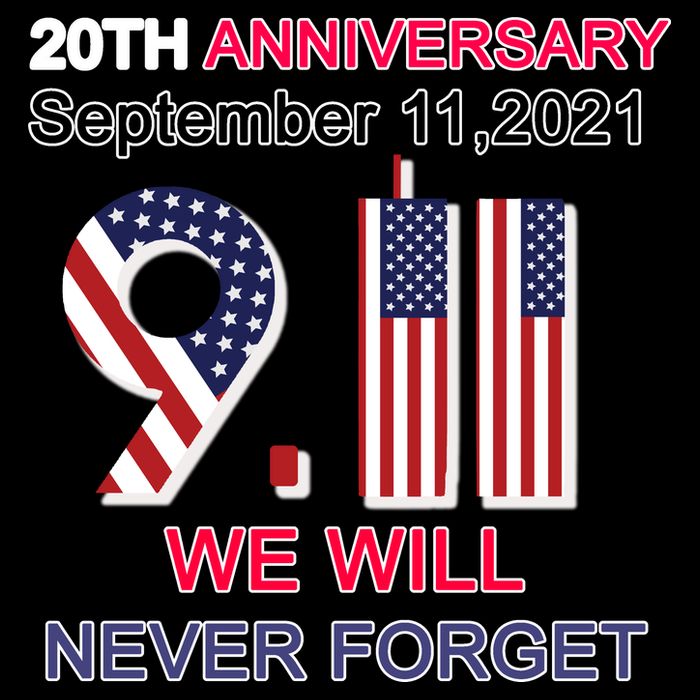 9/11 20th Anniversary We Will Never Forget USA-Made Doggie Bandana