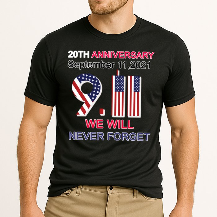 9/11 20th Anniversary We Will Never Forget Cooling Performance Crew T-Shirt