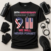 9/11 20th Anniversary We Will Never Forget Cooling Performance Crew T-Shirt