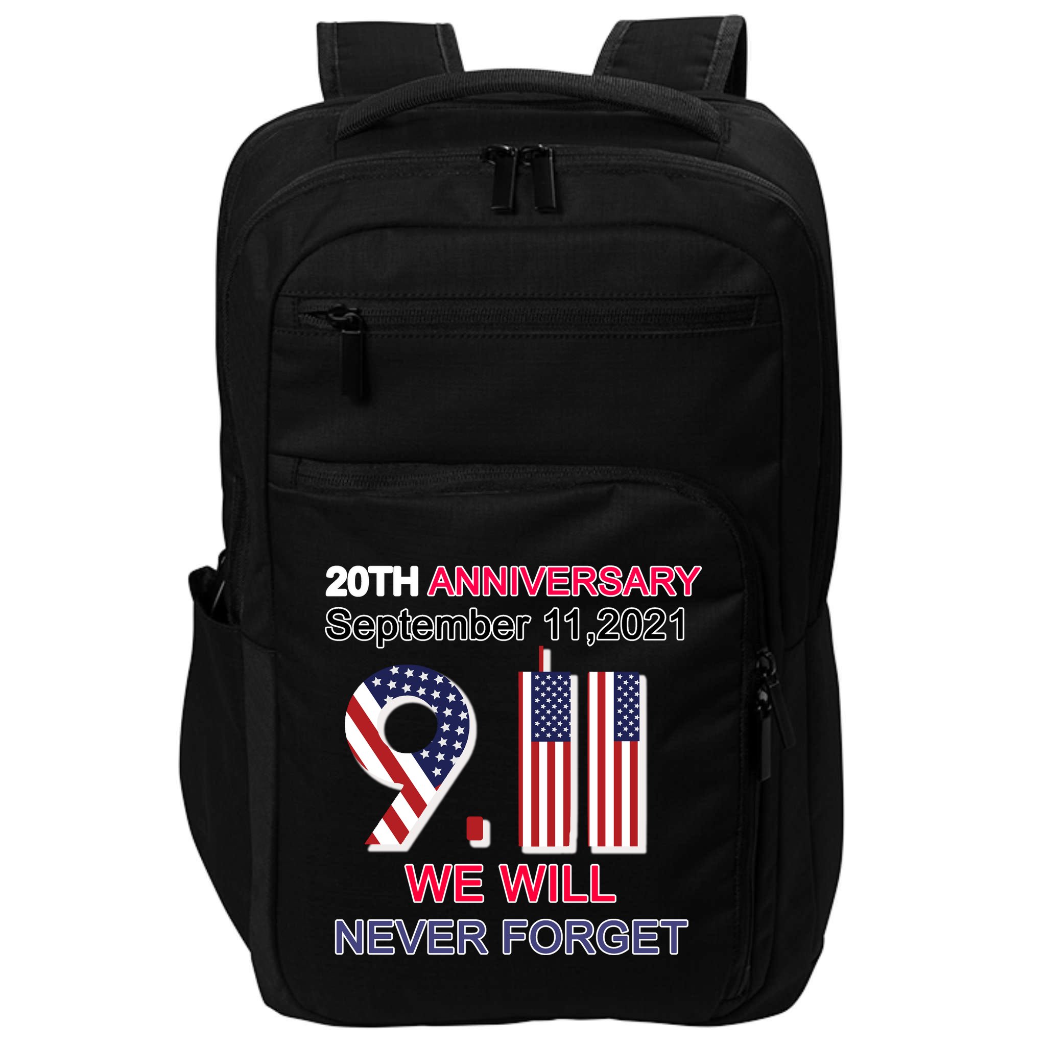 9/11 20th Anniversary We Will Never Forget Impact Tech Backpack