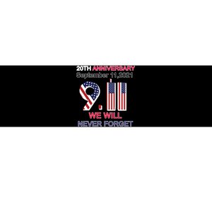 9/11 20th Anniversary We Will Never Forget Bumper Sticker