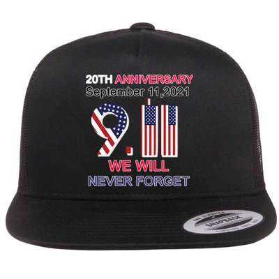 9/11 20th Anniversary We Will Never Forget Flatbill Hat