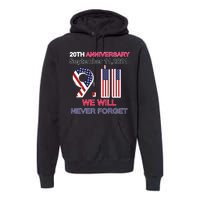 9/11 20th Anniversary We Will Never Forget Premium Hoodie