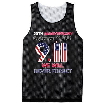 9/11 20th Anniversary We Will Never Forget Mesh Reversible Basketball Jersey Tank