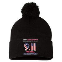 9/11 20th Anniversary We Will Never Forget Pom Pom 12in Knit Beanie