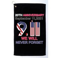 9/11 20th Anniversary We Will Never Forget Golf Towel