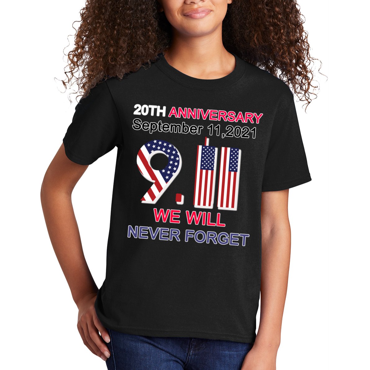 9/11 20th Anniversary We Will Never Forget Kids T-Shirt