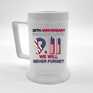 9/11 20th Anniversary We Will Never Forget Beer Stein