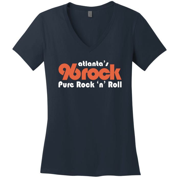 96rock Atlanta Women's V-Neck T-Shirt