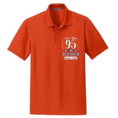 95 and Blessed 95th Birthday Present Gift for  Wo Shirt Dry Zone Grid Polo