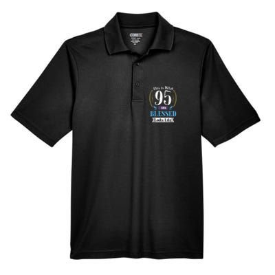 95 and Blessed 95th Birthday Present Gift for  Wo Shirt Men's Origin Performance Pique Polo