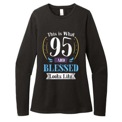 95 and Blessed 95th Birthday Present Gift for  Wo Shirt Womens CVC Long Sleeve Shirt