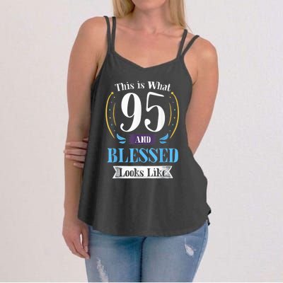 95 and Blessed 95th Birthday Present Gift for  Wo Shirt Women's Strappy Tank