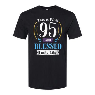 95 and Blessed 95th Birthday Present Gift for  Wo Shirt Softstyle CVC T-Shirt