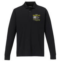 911 American Flag Dispatcher USA Thin Gold Line Operator Performance Long Sleeve Polo