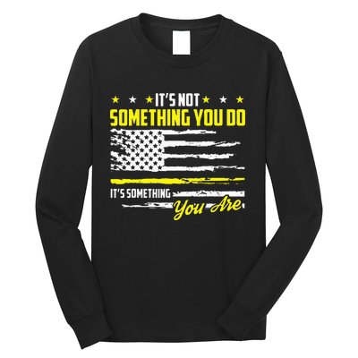 911 American Flag Dispatcher USA Thin Gold Line Operator Long Sleeve Shirt