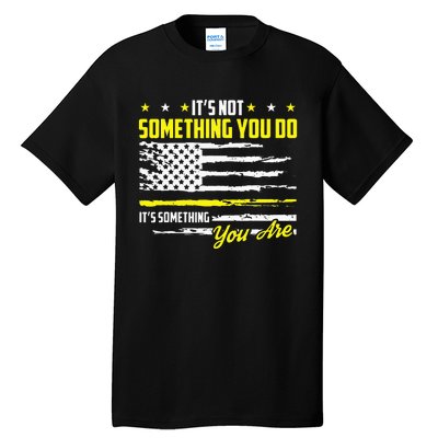 911 American Flag Dispatcher USA Thin Gold Line Operator Tall T-Shirt