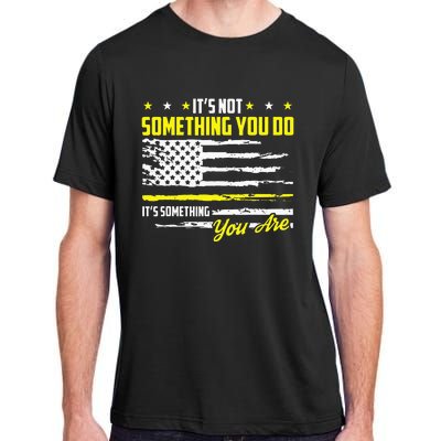 911 American Flag Dispatcher USA Thin Gold Line Operator Adult ChromaSoft Performance T-Shirt