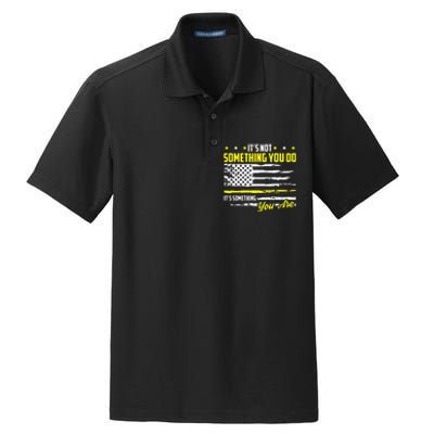 911 American Flag Dispatcher USA Thin Gold Line Operator Dry Zone Grid Polo