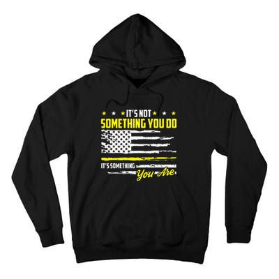 911 American Flag Dispatcher USA Thin Gold Line Operator Tall Hoodie