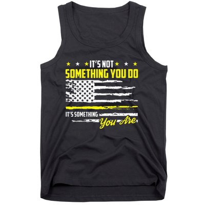 911 American Flag Dispatcher USA Thin Gold Line Operator Tank Top