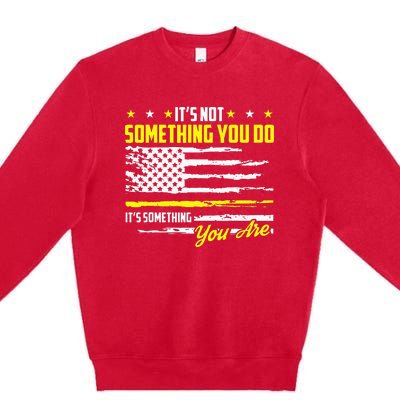 911 American Flag Dispatcher USA Thin Gold Line Operator Premium Crewneck Sweatshirt