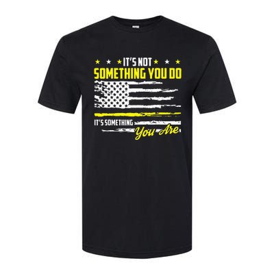 911 American Flag Dispatcher USA Thin Gold Line Operator Softstyle CVC T-Shirt