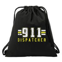 911 American Flag Dispatcher Thin Gold Line Operator Drawstring Bag