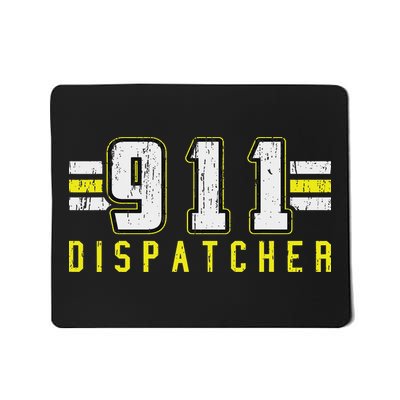 911 American Flag Dispatcher Thin Gold Line Operator Mousepad