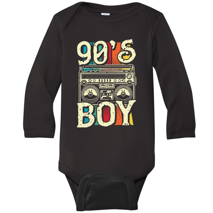 90s Boy 1990s Retro Party Baby Long Sleeve Bodysuit